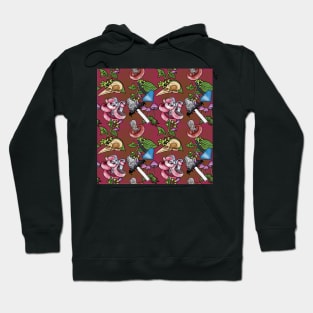 Botanist's Deadly Plants and Mushrooms Brick Red Hoodie